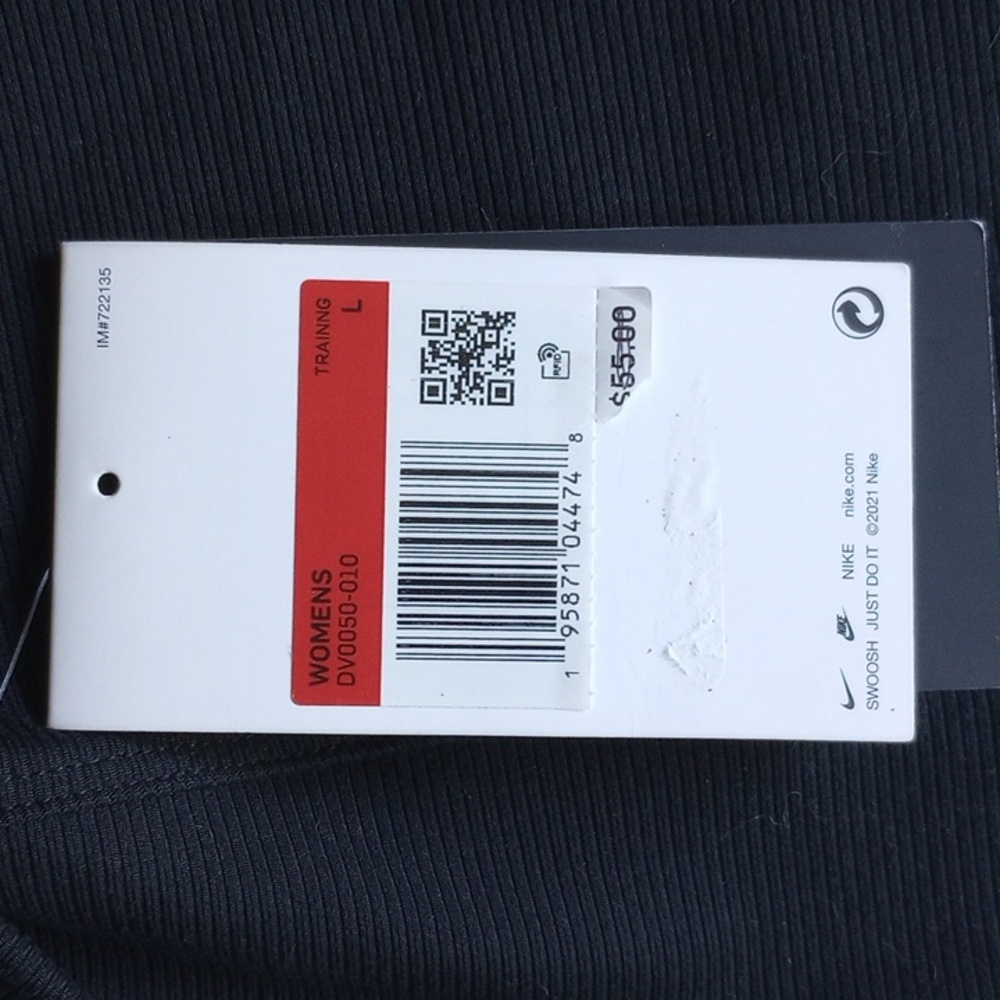 NWT Nike One Luxe Dri-Fit Ribbed Training Top L DV0050 Tight Sports Bra - Picture 5 of 6